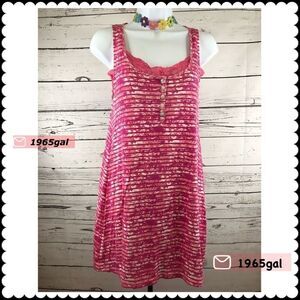 Lucky Brand Pink Striped Cotton Mini Dress Small